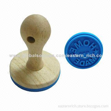 Silicone cookie stamper, Home Made design, wooden handle, Ø7.5 x 10cm